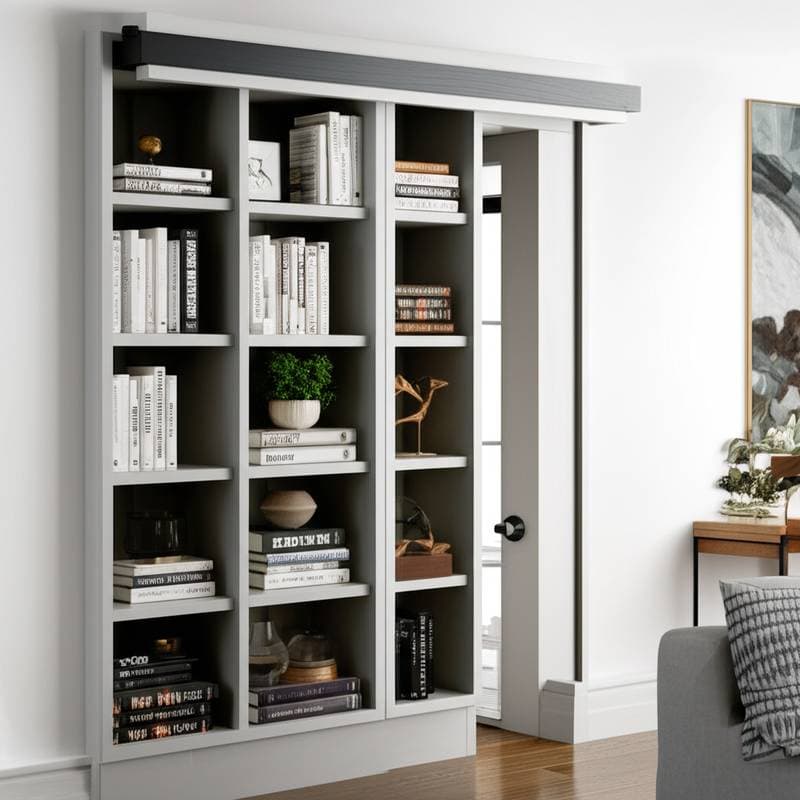 Image for Hidden Bookcases Add Storage Without Breaking Flow