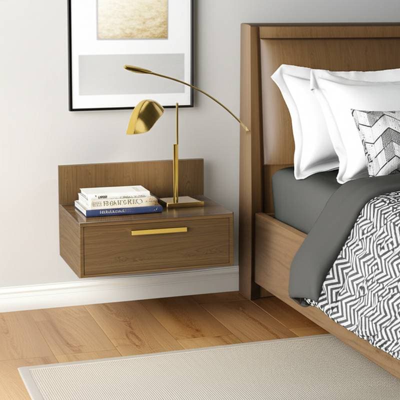 Image for Wall-Mounted Nightstands Free Up Tight Bedroom Floors