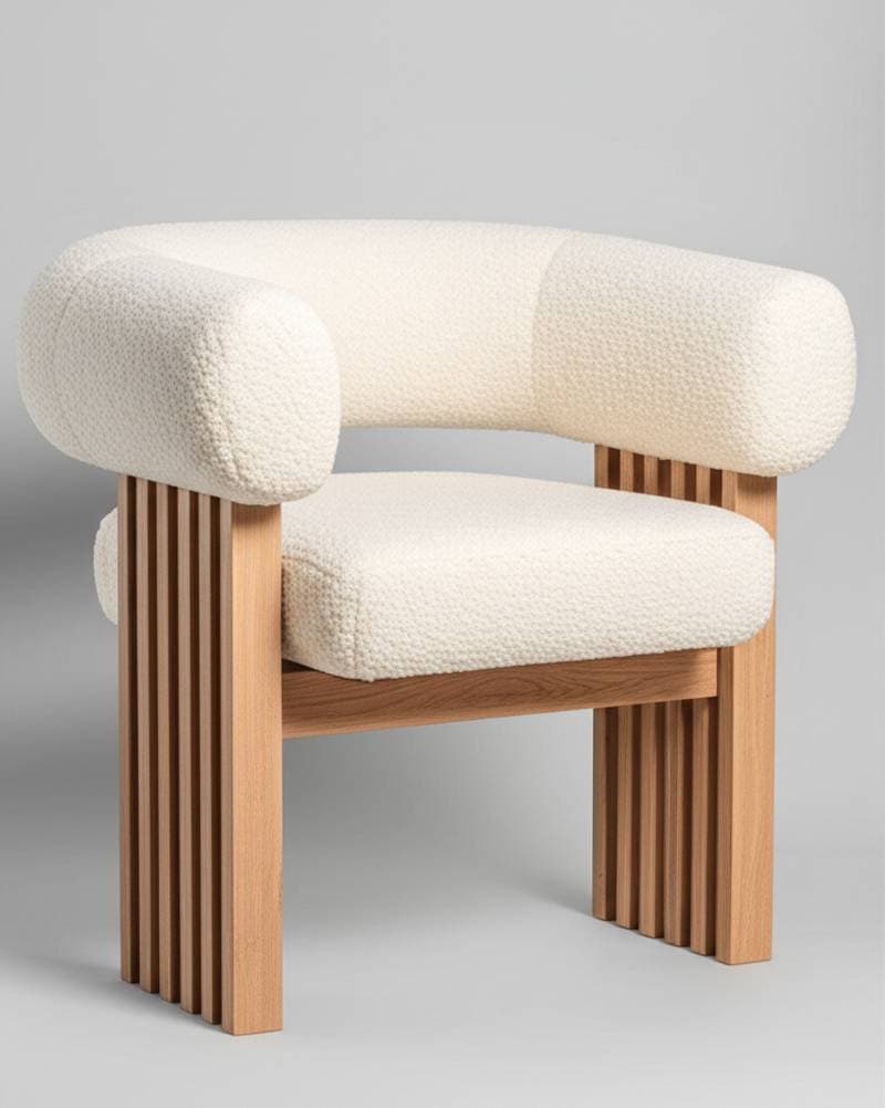 Image for Bouclé Fabric and Wood Create Touchable DIY Furniture