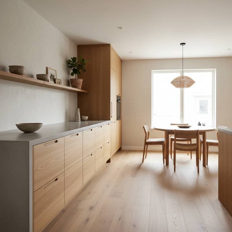 Featured image for Japandi Cabinets: Fewer Uppers, More Calm in Your Kitchen