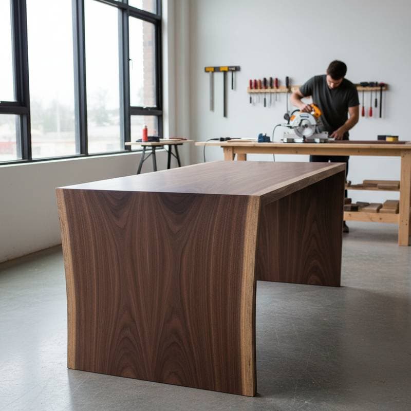 Featured image for Walnut Waterfall Edges Blend Craft With Clean Lines