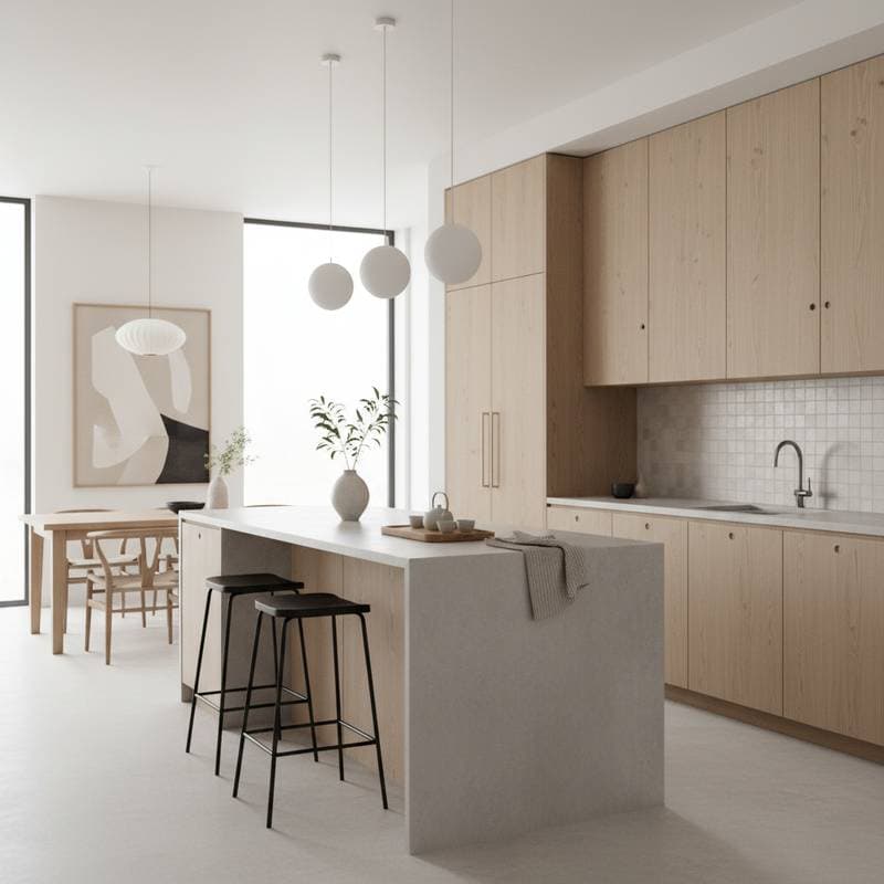 Image for Why Handleless Cabinets Define Japandi Kitchens