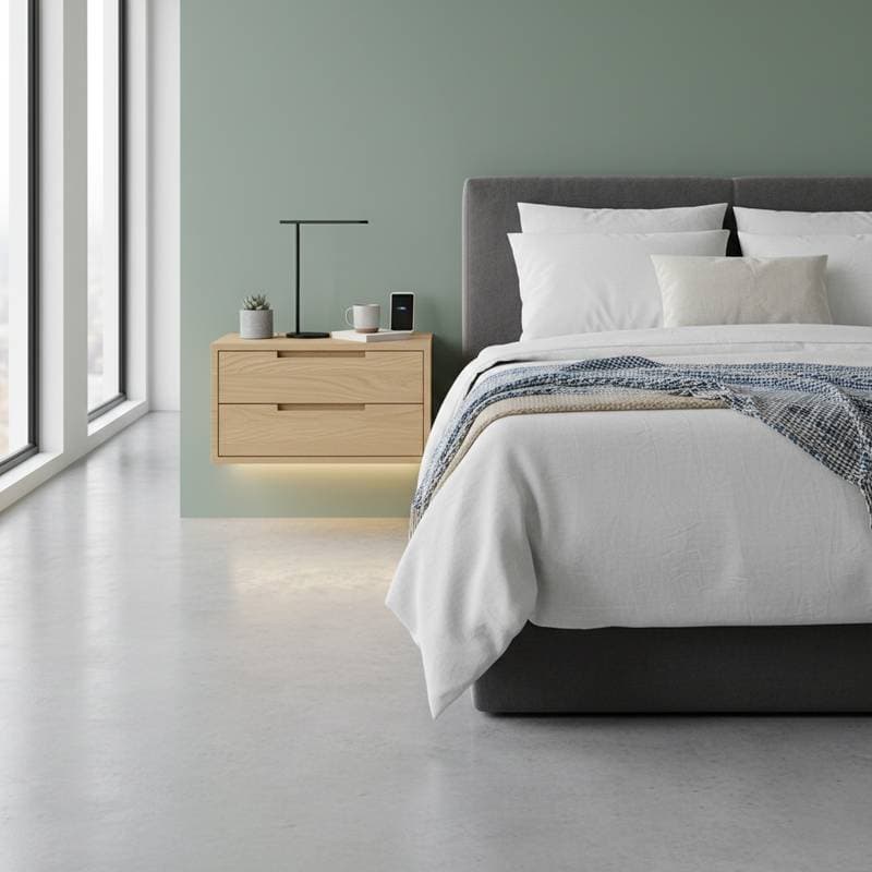 Image for DIY Floating Nightstands Free Up Bedroom Floor Space