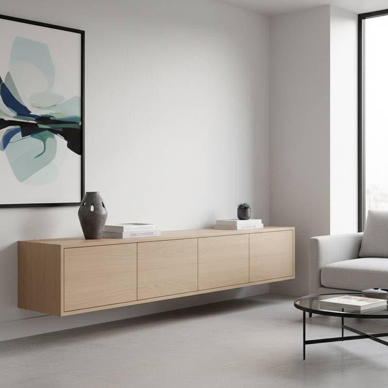 Featured image for Why Floating Credenzas Solve Three Storage Problems at Once