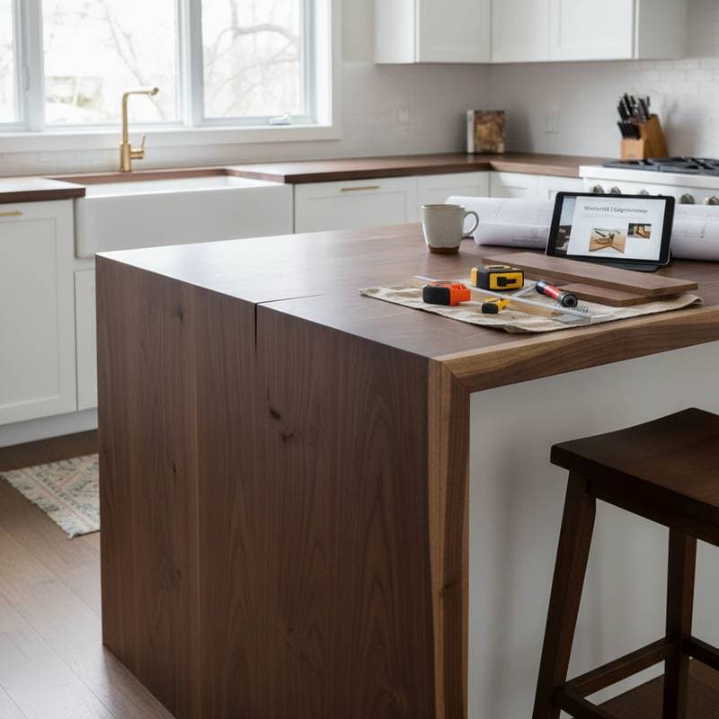 Image for Wood Waterfall Edges Cost 75% Less Than Stone