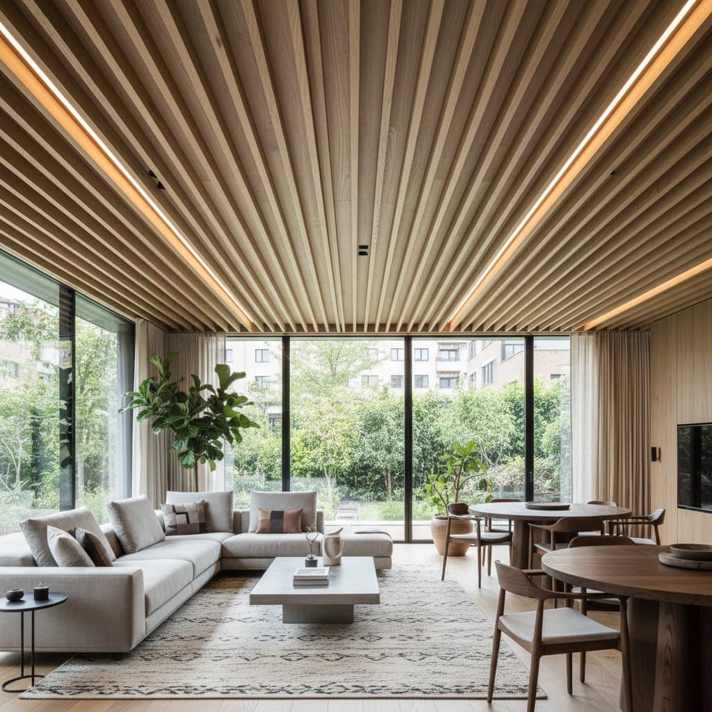 Featured image for Wood Slat Ceilings Solve Open-Plan Noise Problems