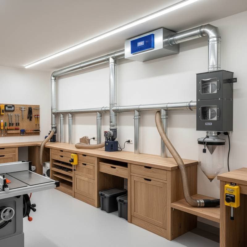 Image for Built-In Dust Collection That Clears Workshop Air