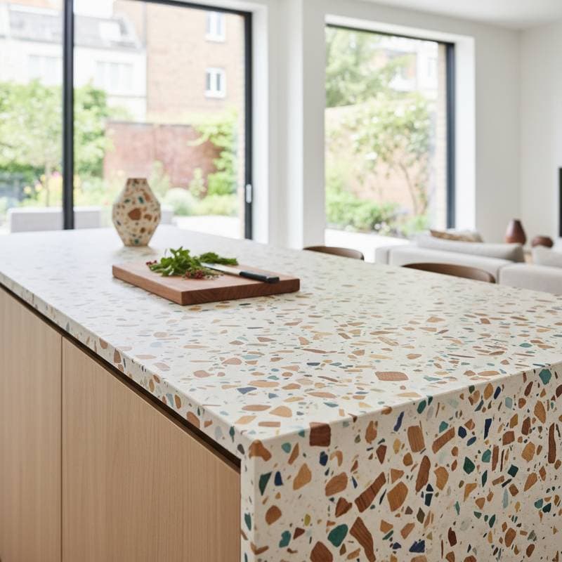 Featured image for Terrazzo Wood Composites Blend Stone Strength with Warmth