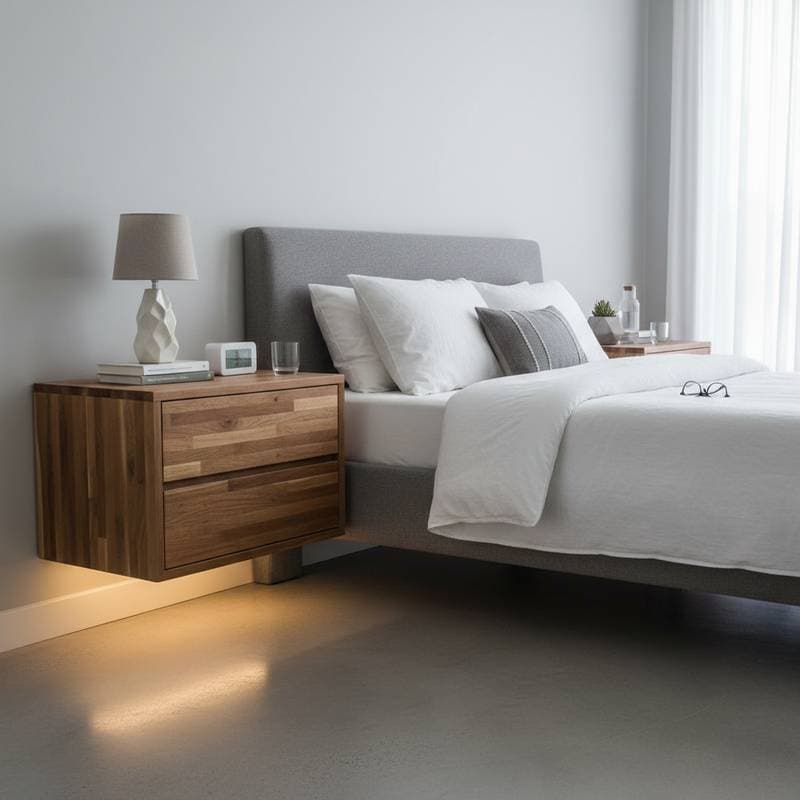 Featured image for DIY Floating Nightstands Cost $60 and Clear Floor Space