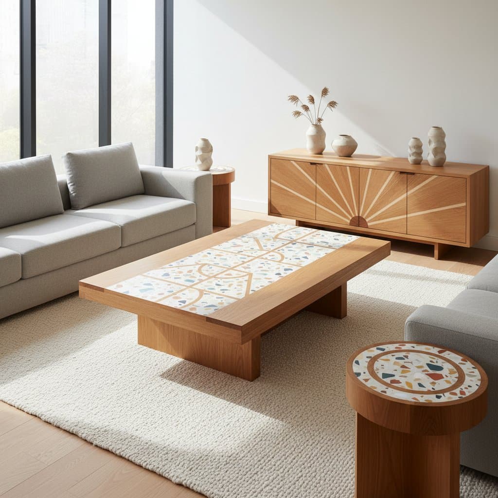 Featured image for Terrazzo Wood Inlays Reshape Furniture Design