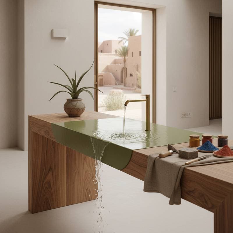 Featured image for Tadelakt Plaster Brings Waterproof Moroccan Finish to Wood