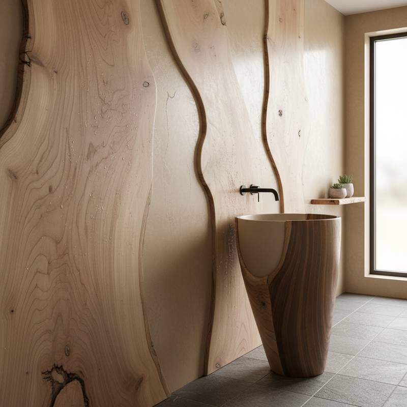 Image for Tadelakt-Wood Hybrid Brings Waterproof Finish Without Plastic