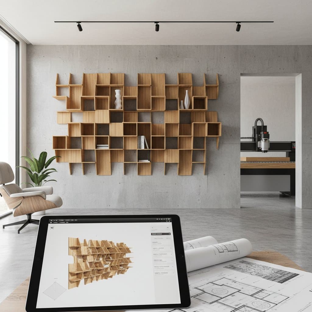 Featured image for Parametric Design Adapts Shelves to Any Wall