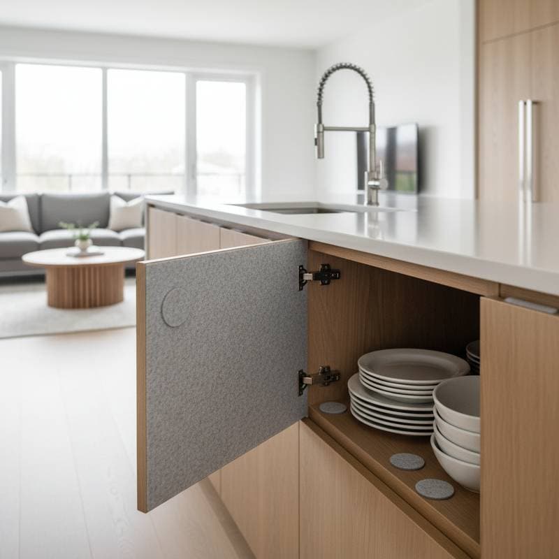 Featured image for Felt Cuts Kitchen Cabinet Noise by Up to 45%