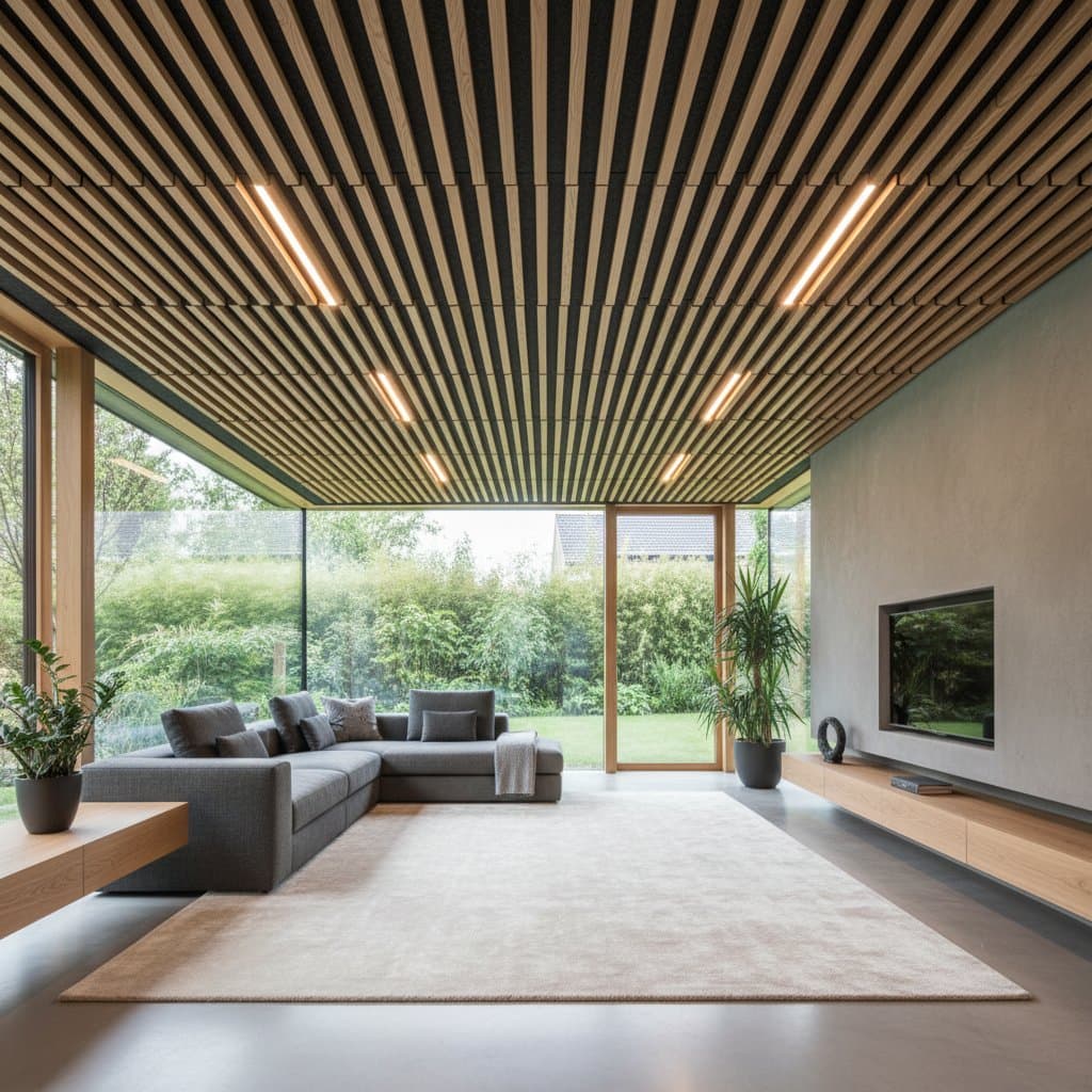 Featured image for Wood Slats That Silence a Room Without Foam Panels