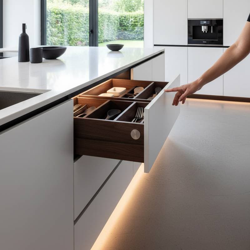 Image for Touch-Open Drawers: Cleaner Cabinets, Hands-Free Access