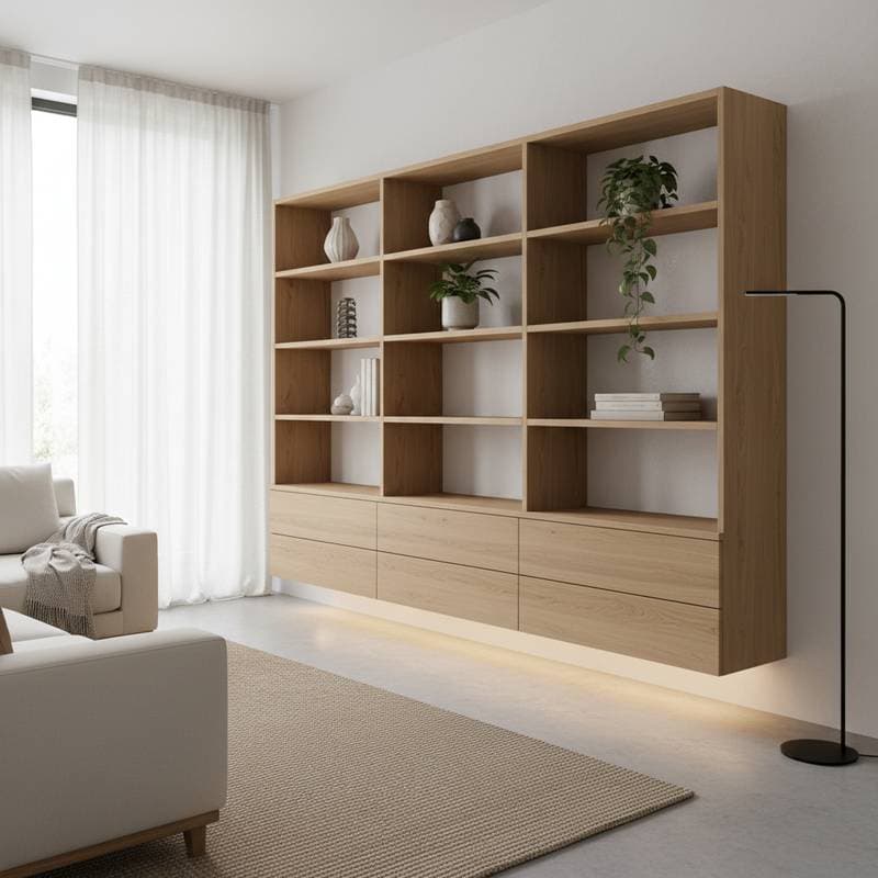 Featured image for Why Japandi Redefines Floating Shelf Cabinets