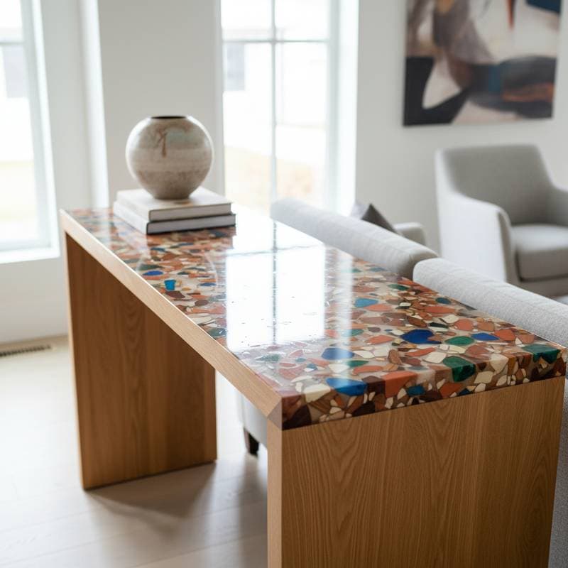 Featured image for Terrazzo Wood Inlays Bring Pattern to Handmade Furniture